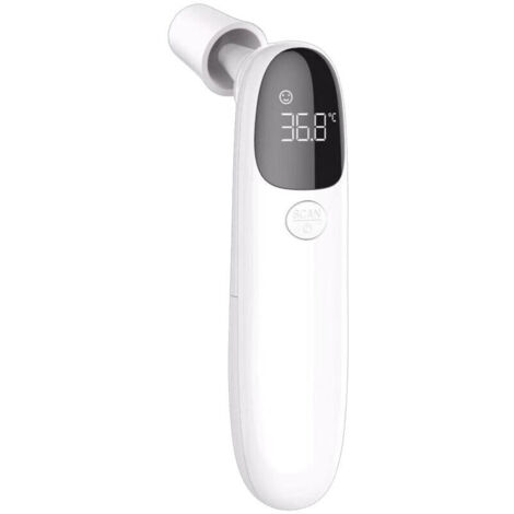 SABIR Thermomètres auriculaires et frontaux infrarouges médicaux pour adultes, enfants et nourrissons, thermomètres sans contact, mémoire d'options sonores pour écran LCD— (1/5)