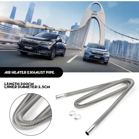 SABIR Tuyau d'échappement en acier inoxydable,  chauffage de stationnement, tuyau d'échappement flexible pour voiture  Convient également pour l'évacuation de la cuisine (D : 2,5 cm, 200 cm) (1/5)