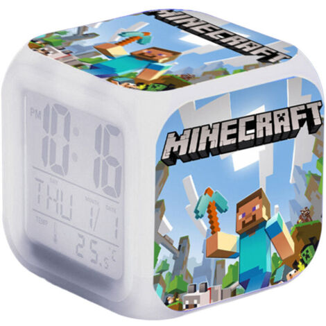 SABIR Minecraft Wecker Coolie Fear Cartoon LED numérique couleur horloge lumineuse Geburtstagsgeschenk Weihnachtsgeschenk - Dontodent (1/5)