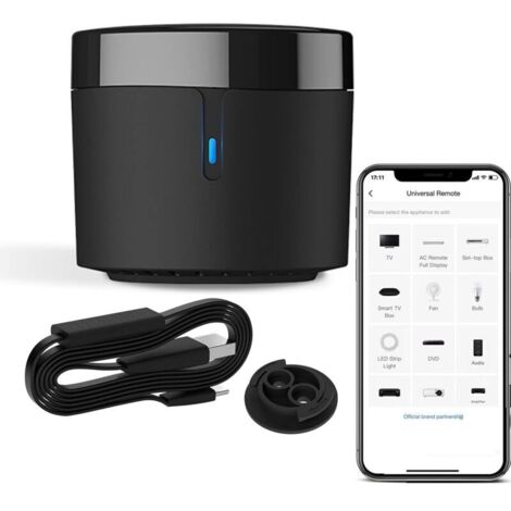 SABIR RM4 Mini Température Humidité Capteur HTS2 WiFi Télécommande Infrarouge Climatiseur TV Set Top Box pour Alexa Noir (1/5)
