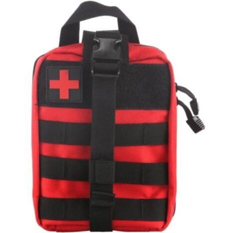 SABIR – Trousse de secours médicale tactique – Pochette imperméable en nylon 800D – Sangles durables – Dimensions 20,5 x 15 x 10 cm – Rouge (1/5)