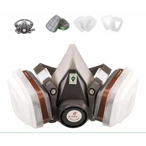 SABIR 7 pièces/ensemble 6200 masque à gaz demi-masque Anti-poussière gaz chimique peinture en aérosol odeur masque de protection anti-fumée décoration (1/4)