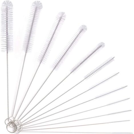 SABIR 12Pcs Tube Brosse de Nettoyage,Goupillon Nettoyage,Brosse de Nettoyage Tube pour Bouteille en Verre Bébé Biberon Bouilloire Clavier, Tuyau Brosses de Nettoyage,Brosse de Nettoyage Bouteille - b (1/5)
