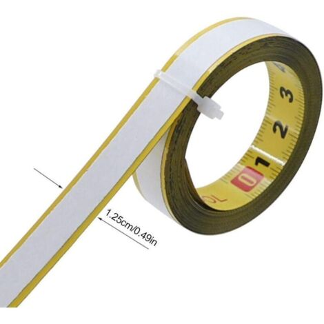SABIR Métrique Ruban À Mesurer 1 Mètres Auto-adhésif-avec colle Bande pour charpentier Usage Domestique-Machine À Coudre Autocollant (1m)