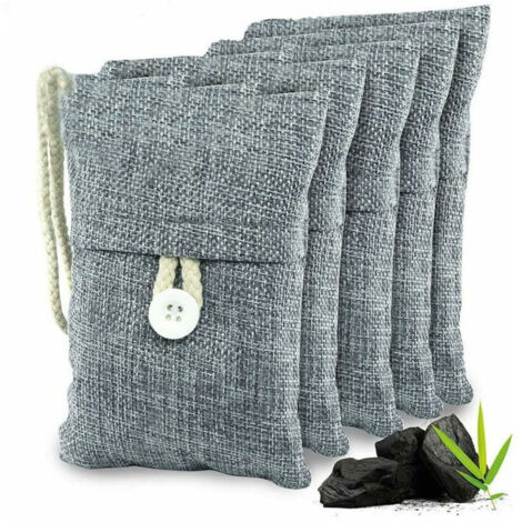 SABIR Sac Déshumidificateur Naturel, Purificateur d'Air Anti-Moisissure, Désodorisant pour Linge de Garde, Absorbeur d'Humidité à Charbon Actif pour Voiture, Chaussures, Tiroirs, Absorbeur d'Odeurs