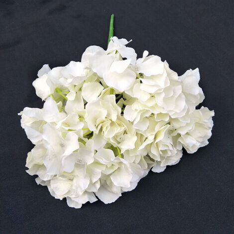 SABIR Hortensias Artificiels avec Tiges,Hortensia en Soie Réaliste Faux Fleurs pour Mariage Maison Bureau Fête Café Décoration, Pièce maîtresse(Blanc)