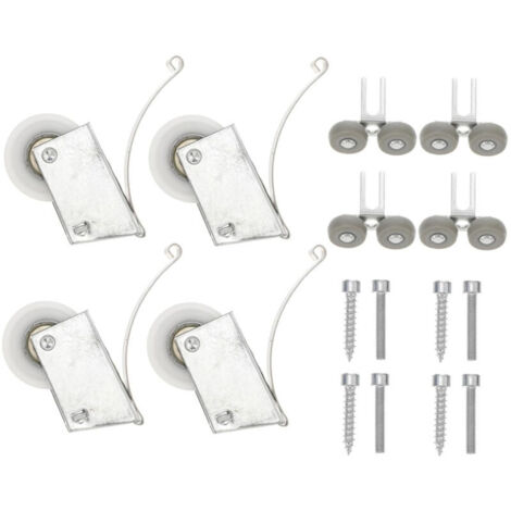 SABIR Roulette Porte Coulissante Douche Roulettes - Doubles Pour Rechange De Portes Coulissantes Salle Bain Roue Cabine Cabines Guidage Accessoires Bains Largeur 38 Mm 4 Pièces (1/5)