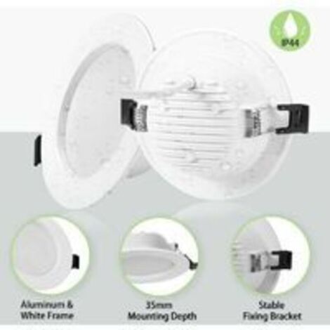SABIR 10 x 5W Spot LED Encastrable Extra Plat, IP44 Spot LED Salle de Bain, 310LM Blanc Froid 6000K, Ultra-mince 35MM, Diamètre 100mm Spot LED Intégrée Ultra Plat pour Salon Chambre Cuisine AC85-265V (1/5)