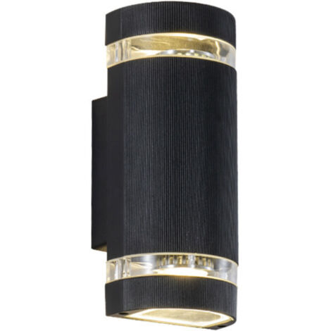 SABIR LED Applique Murale Exterieur, IP65 Etanche Luminaire Lampe Extérieur 3000K, Moderne Éclairage Mural pour Jardin Garage Terrasse Couloir Patio, Lumiere Exterieure Aluminium, Noir [Classe énergé (1/5)