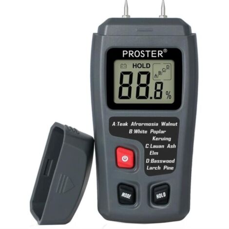 SABIR Testeur d'Humidité Bois à 2 Broches Détecteur d'Humidité Numérique avec Écran LCD HD Hygromètre Bois Plage de 0-99.9 % Précision de 0.5% Résolution +/- 0.1% pour bois, buches, béton, carton (1/5)