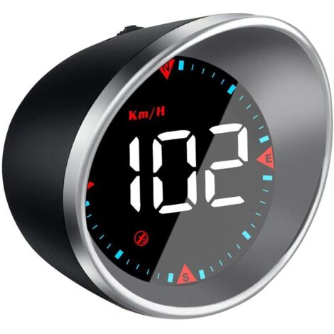 SABIR Compteur de Vitesse HUD pour Voiture - Affichage Universel du Pare-Brise MPH/KM - Indicateur de Vitesse numérique - Détecteur de Vitesse GPS - Alarme de survitesse, Plug & Play USB 59.864.773.8m