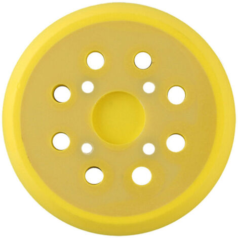 SABIR pièces 125mm Plateau de ponçage, Rond Disques de Ponçage à 8 Trous patin PU, pour ponceuse Plateau ponçage souple Remplacer (Jaune), (1/5)