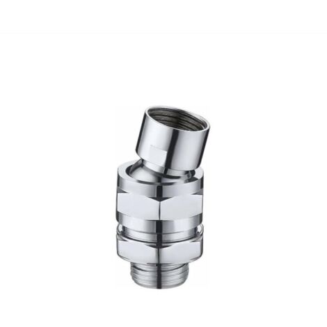 SABIR Pommeau de douche pluie rotule réglable pommeau de douche pommeau de douche en laiton aérateur de douche raccord pour pommeau de douche raccord de douche G 1/2 chrome poli (1/4)