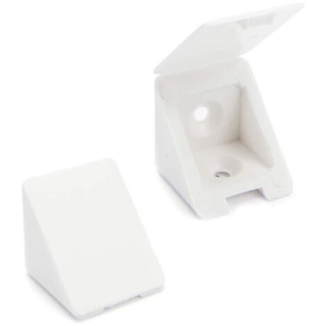 SABIR – Équerre de fixation 21x21x23mm – 100 connecteurs blancs en plastique – Pour assemblage meuble solide – Connecteurs d'angle universels (1/5)