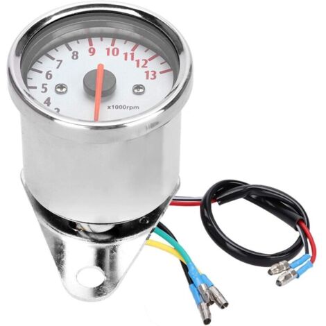SABIR Tachymètre de Moto Jauge de tachymètre,tachymètre d'affichage à LED de Moto Universel 12 V, jauge de Compteur de tachymètre électronique 13000 TR/Min (1/5)