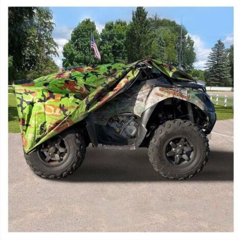 SABIR ATV Housse Extérieure pour Quad Bache de Protection Camping VTT Moto Etanche Anti -UV Imperméable 210D Camouflage 210120115CM (1/5)