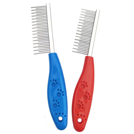 SABIR Peigne Anti Poux, 2Pcs Peigne Chien,Peigne Chat,Flea Comb,Élimine Efficacement Les Poux et Les Puces pour Les Animaux à Poils Longs (1/5)