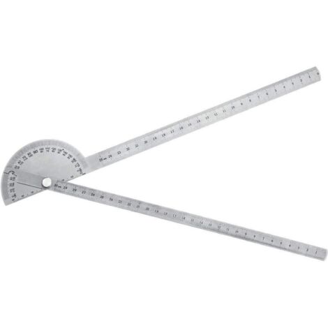SABIR Tête Ronde Rapporteur D'angle Inoxydable Acier Rapporteur Chercheur Angle, Tête Ronde Bras Mesure Règle Outil, pour Ingénieur, Mesure D'angle, Dessin D'étudiant