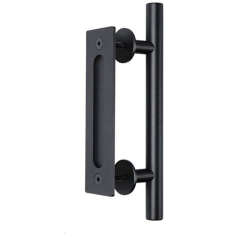 SABIR 30cm Poignee Porte Coulissante Poignee de Porte Noire Poignée de Porte de Grange Moderne (1/5)