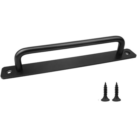 SABIR Poignée de porte de grange coulissante, paquet de 1 poignées de porte coulissante, poignées de porte noir pour porte de placard d'armoire de cuisine, poignées de porte intérieure extérieure avec (1/5)