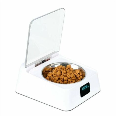 SABIR Gamelle à Capteur Infrarouge 330Ml, Acier Inoxydable, Couvercle à Ouverture/Fermeture Automatique, Avec Câble De Chargement Usb, 3-5 minutes de repos, Convient Aux Chats, Chiens (1/3)
