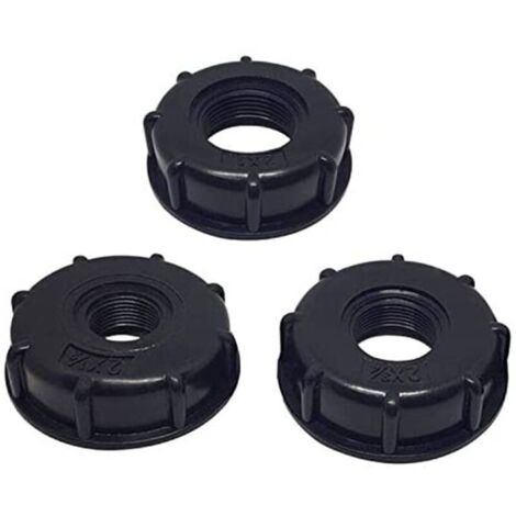 SABIR 3PCS IBC Bouchon de Réservoir Plastique Adaptateurs en S60x6 Raccord Rapide et pour Réservoir d'eau 1/2 ' 3/4 ' 1 ' Connecteur Joints Filetés en Adaptateurs pour Le Jardin de La Maison-Noir (1/5)