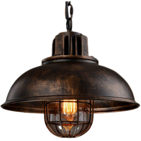 SABIR Suspension industrielle, Ø33 cm, lustre industriel, plafonnier, abat-jour en métal, éclairage décoratif E27 pour salon, cuisine, bar, loft - BLOW Rust Copper (1/5)
