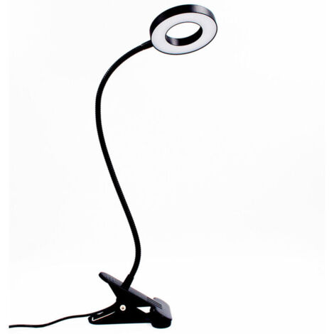 SABIR USB Lampe de Bureau à Pince, 3 Modes d’Éclairage &10 Niveaux de Luminosité Lampe Bureau Led USB, Dimmable USB Clip Lampe de Chevet, Flexible à 360°Lampe Lecture pour Lire au Lit
