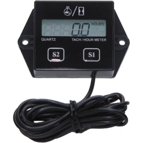 SABIR Tachymetre Moto, Tachymetre Numerique,Inductif Compteur Horaire pour 2 temps et 4 temps Petit moteur, Batterie remplaçable Tachymètre étanche pour moteur nautique ATV MTV UTV Engine (1/5)