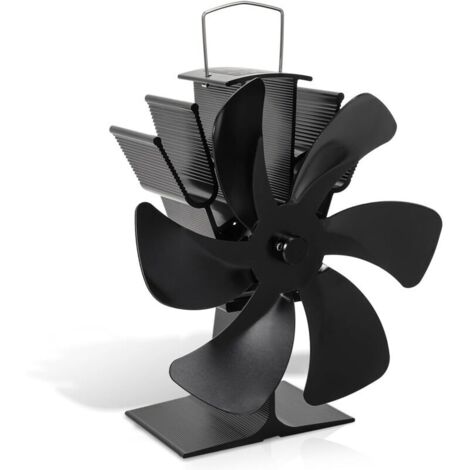 SABIR Ventilador para estufa de leña con 6 aspas, alta eficiencia de distribución del calor, funcionamiento silencioso, ventilador para estufa de pellets para chimenea, estufa de leña, accesorios par (1/5)