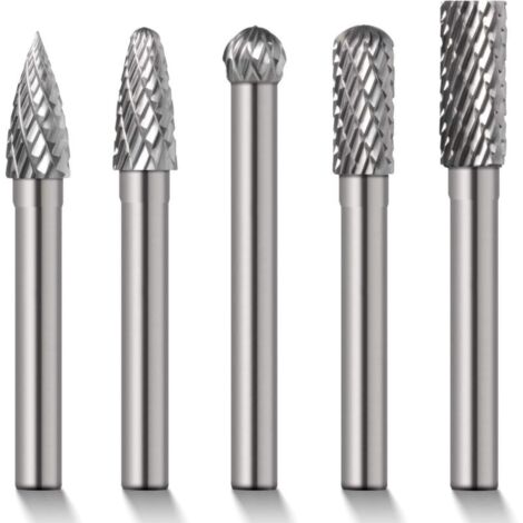 SABIR 5 Mèches/Fraises de 8 mm en carbure de tungstène rotatif Tige cylindrique en Meule à matrice 6 mm Tige de mèches BI044 (1/5)