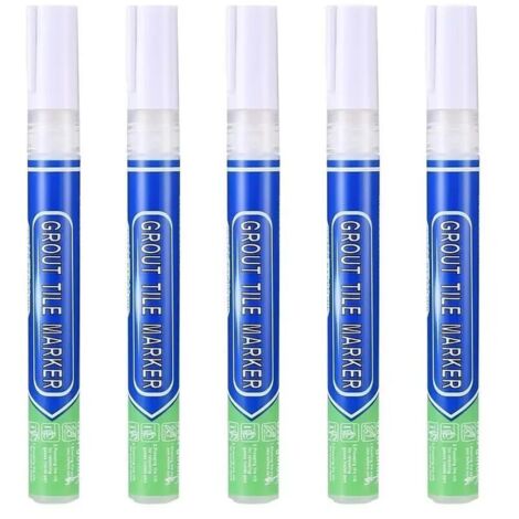 SABIR 5 pièces de coulis blanc, imperméable, stylo réparation , pour carrelage mural, joint carrelage, sol, cuisine et salle bain (1/5)