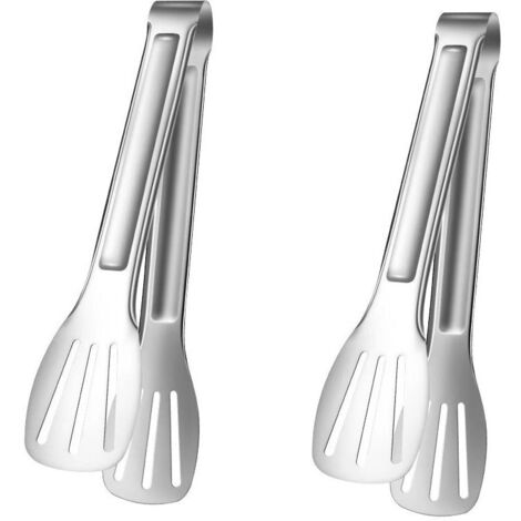 SABIR 2 Pcs Tongs de Cuisine, Pince Barbecue en Acier Inoxydable, Pince de Cuisson, Cuisson en Acier Inoxydable et Revêtement en Plastique Poignée Pince (1/5)