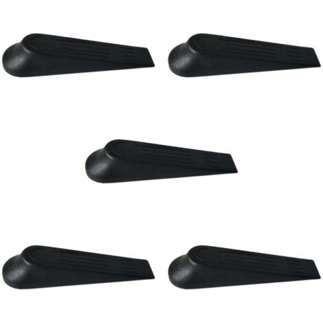 SABIR Butées Darrêt de Porte Quincaillerie Butée de Porte Cale en Caoutchouc Antidérapant Plastique Noir pour La Maison Et Le Bureau (Lot de 5), (1/5)