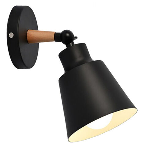 SABIR Appliques Murales Vintages Industrielles Plafonniers Luminaires E27 en Métal Réglable Lampe Murale Interieur Rétro pour Chambre Cuisine Restaurant (pas d'interrupteur, Noir) (1/5)