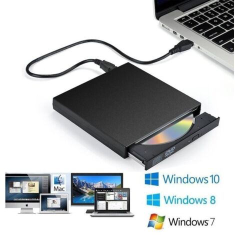 SABIR Externer Blu-Ray-DVD-CD-Brenner-Player, USB 2.0, externes optisches USB-Laufwerk, optisches DVD-Laufwerk, Desktop-All-in-One-Universal-CD-Brenner, mobiles optisches Laufwerk
