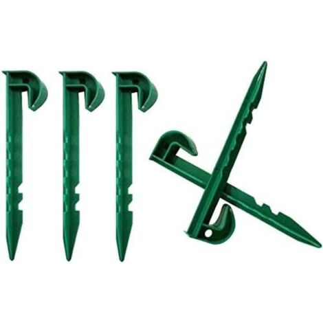SABIR Lot de 50 piquets de jardin en plastique avec grand support pour maintenir les filets de protection contre les mauvaises herbes ou les voiles d’hivernage (1/5)