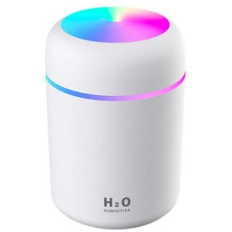 SABIR 300 Ml Humidificateur, Mini Humidificateur Pour Voiture,éclairage D'ambiance Coloré,pour La Maison, Le Bureau, La Chambre,pulvérisation Intermittente Et Pulvérisation Continue(blanche) (1/5)
