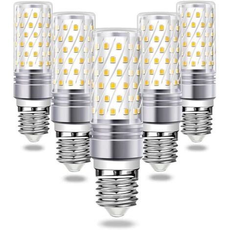 SABIR Ampoule LED E27, Ampoule Maïs 16W Équivaut à Ampoule Halogène 120W E27 Maïs 6000K Blanc Froid 1600LM Lumineux AC 230V Chandelier E27 360° Larges Faisceaux LED 842835 SMD Lot de 5 (1/5)