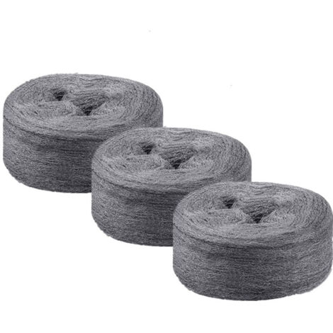 SABIR Laine dacier Brosse de nettoyage , 3 Pièces Fil dAcier Laine, Fine Steel Wool Pads, Fil de Nettoyage Wire Wool, Fine Acier Laine Tampons pour Nettoyage Polissage Sparkler Contrôle Rongeurs (1/5)