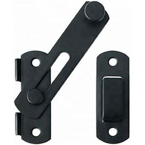 SABIR Loquet de porte Loquet de porte en acier inoxydable de haute qualité, adapté au loquet coulissant de porte et fenêtre loquet de grange, ménage, extérieur (Noir) (1/5)