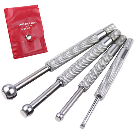 SABIR Jauges télescopiques pour petits trous , 4 pièces, Argent (1/4)