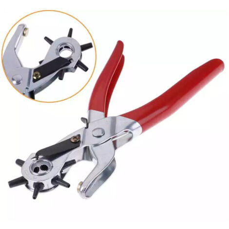 SABIR Trou de cuir Poinçon Ceinture Puncher Heavy Duty Tournant Pince Trou Punch Set pour les ceintures Bracelets de montre Sangles Colliers Pet Selles Chaussures Tissu DIY Maison Artisanat Projets (1/5)