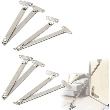 SABIR Meuble Support Charnière Charnières de Couvercle 4 Pièces Charnières à Rabat Charnière de Porte de Placard Pliante Pour Table Pliante Murale, Porte Cuisine, Table Basse, Piano (Argent) (1/5)