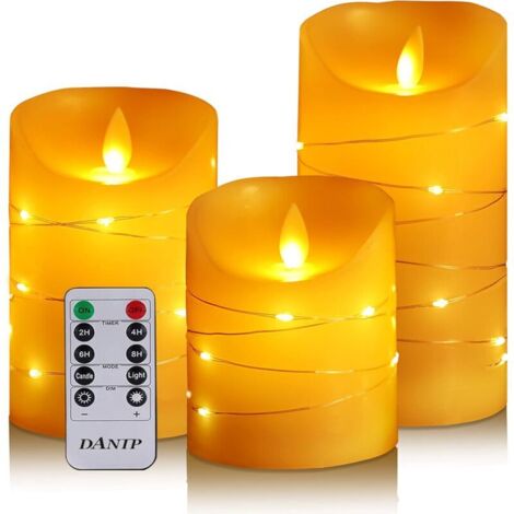 SABIR LED avec guirlandes lumineuses avec télécommande ont une fonction de minuterie 107.5cm,12.57.5cm,157.5cm,3 PCS (1/5)