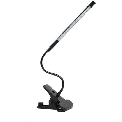 SABIR Lampe de Bureau à LED,Lampe de Lecture à Clip, Lampe de Table de Manucure Professionnelle Tuyau Métallique Flexible pour Salon de Manucure, Boutique de Tatouage et Maison (Interface USB)