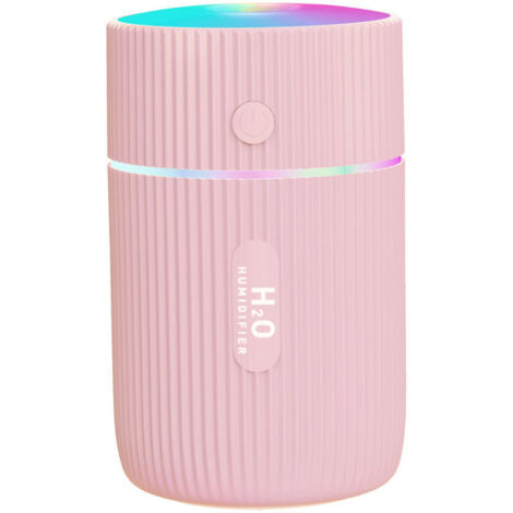 SABIR Humidificateur d'air, Mini Humidificateur Ultrasonique,avec 2 Mode Brume Réglable, Arrêt Automatique et Veilleuse Colorée, USB Humidificateur Portable pour Auto Maison Bureau Chambre (Rose) (1/5)