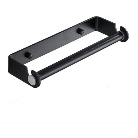 SABIR Porte Papier de Cuisine avec Vis Support Porte Papier Mural en Acier Inoxydable Derouleur Essuie Tout Distributeur Noir Dérouleur Porte Essuie Tout Supports pour Papier Distributeurs 27CM (1/5)