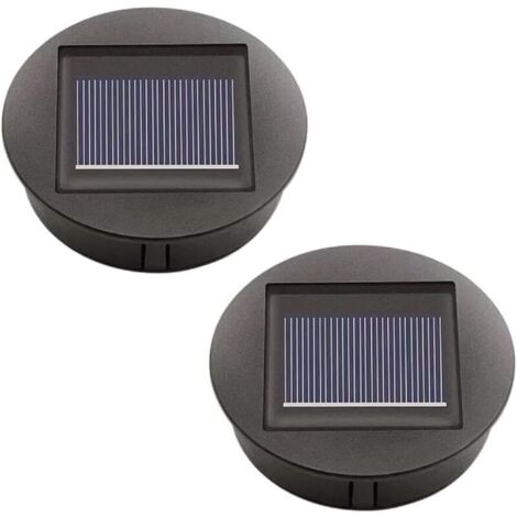 SABIR Lot de 2 lampes solaires de rechange avec LED - Panneau solaire - Couvercle de rechange - Pour éclairage extérieur - Pour décoration de jardin