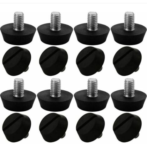 SABIR 16pcs Pieds de Meubles Réglables Nivellement Patin Base Jambe Pied de Table Chaise Ajustables Protection Sol M6 x 10 x 20mm (1/4)